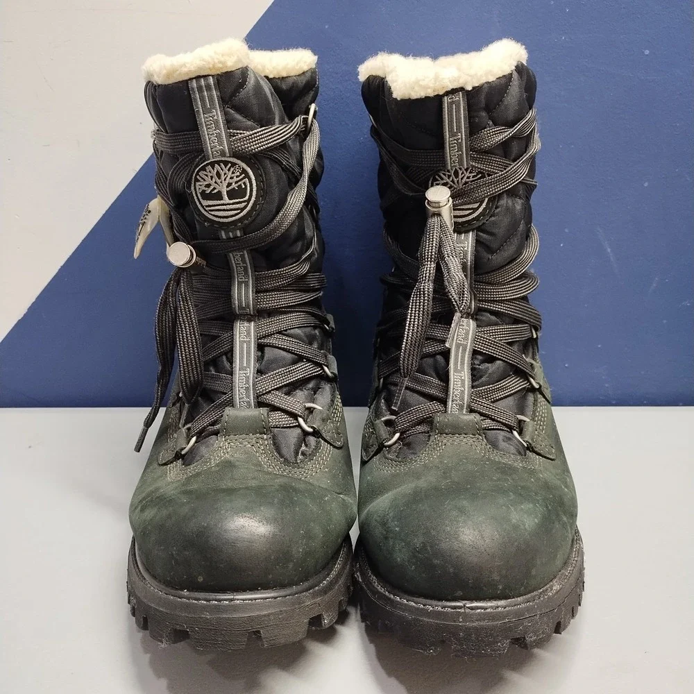Timberland Insulated Water Resistant‎ Boots Mens US 10.5M Black Faux Fur Lined